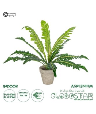 GloboStar® Artificial Garden  ASPLENIUM POTTED PLANT 20904 Διακοσμητικό Φυτό Aslenium Φ40 x Υ33cm